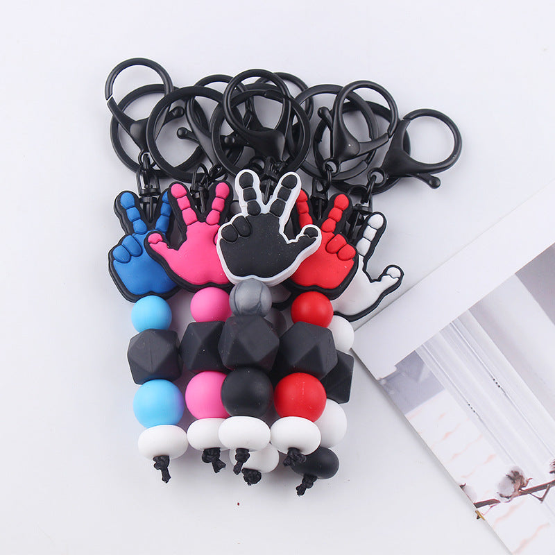 Wholesale Silicone Bead Cartoon Palm Key Bin